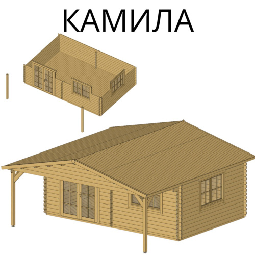 Садовый домик Камилла 6х6 толщина 44 мм (готовая комплектация)