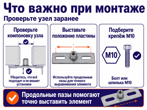 STARFIX пластина с гайкой M10, 30×80 мм, SM-87670-1 фото 4