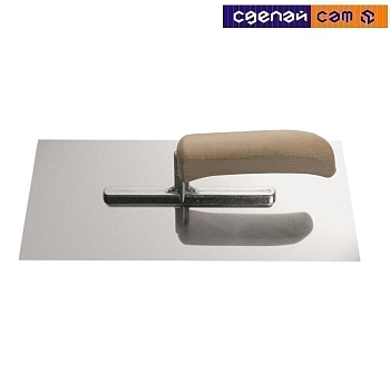 Гладилка металлическая 28x13см деревянная ручка нержавеющая 01200-302813