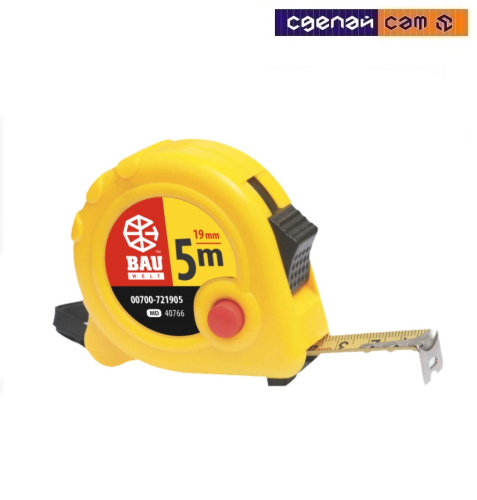 Рулетка 3мx19мм матовый пластиковый корпус, с фиксатором Bauwelt