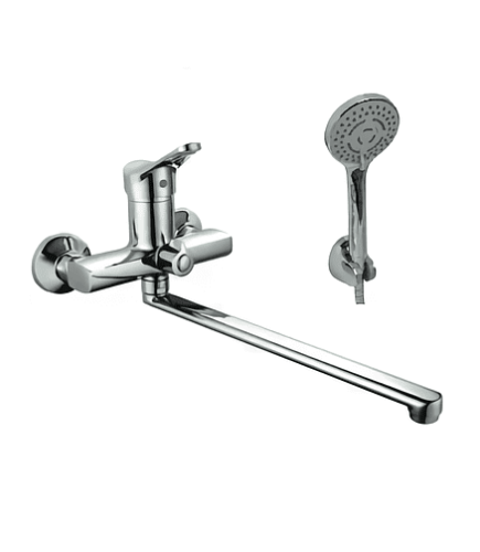 Смеситель д/ванны Falcon из латуни с пов. изл., встр. в корпус перекл., картр. D40 и душ. к-том  8731