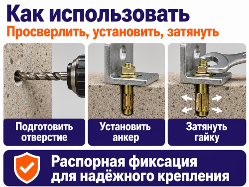 Анкер с гайкой STARFIX M8×10×77 мм фото 4