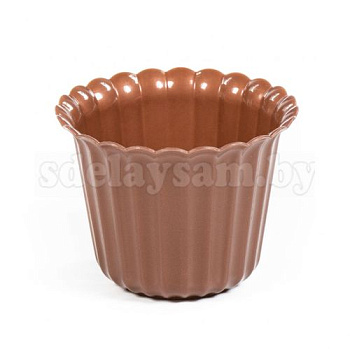 Горшок цветочный "Виола"  h=74 мм - 0,25 л коричневый-перламутр