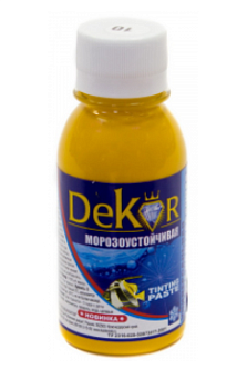 Паста колерная  "DEKOR" ярко-желтый №10 0,1 кг