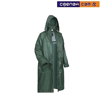 Плащ-дождевик ПВХ "Тайфун" р. 52-54 рост 182-188 зеленый