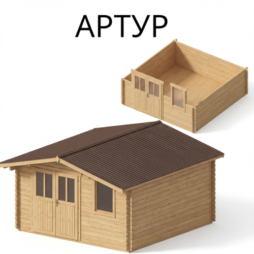 Садовый домик Артур 4,1х4,1 толщина 44 мм (готовая комплектация)