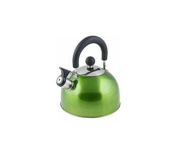 Чайник со свистком, нержавеющая сталь, 2.5 л, серия Holiday, зеленый металлик, PERFECTO LINEA, арт.52-121513