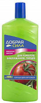 Добрая Сила Удобрение открытого грунта для томат, баклажан, перц. сладк., 1 л/9 