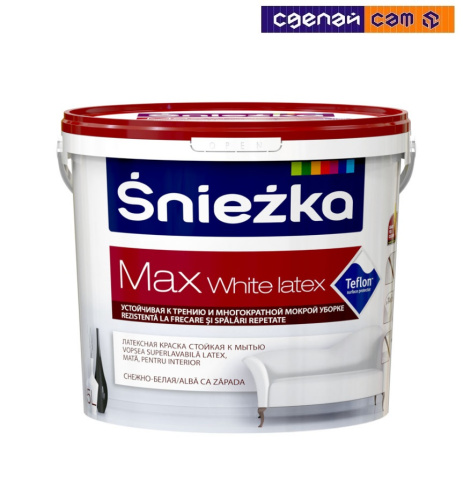 Краска Sniezka Max White Latex 10л