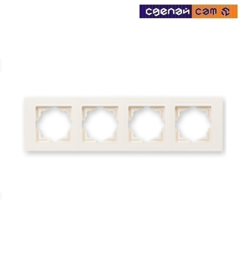 GUNSAN Рамка четырехместная кремовая
