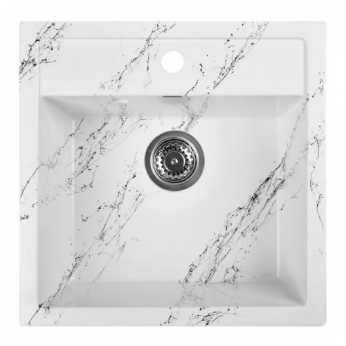 Комплект Мойка WA11-12 бело-черная Wisent+Смеситель W4998-3-28 вайт Wisent+Дозатор WW405A сатин Wisent