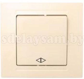 GUNSAN Выключатель одинарный (без рамки) перекрестный кремовый