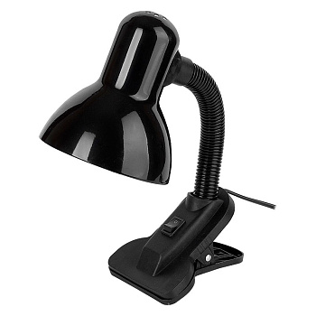 Светильник настольный под лампу е27 General GTL-022-60-220 черный на прищепке