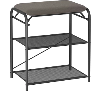 Подставка для обуви "Гранада 13_НБК" с сиденьем, ткань нубук (Графит)