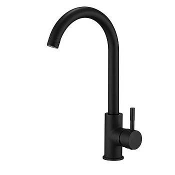 Смеситель STONE для кухни из нерж. стали с высоким поворотным изливом черный 21250009