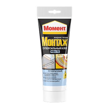 Клей Монтаж Момент  универсальный Суперсильный Прозрачный 185 г