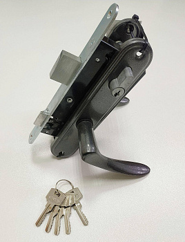 Замок цилиндровый врезной ЗВ7-45-1К-72-18-20/1.2 антик серебро