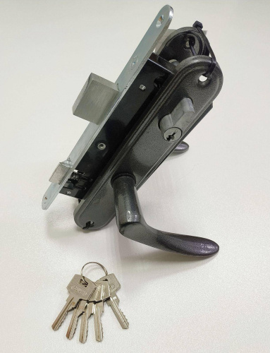 Замок цилиндровый врезной ЗВ7-45-1К-72-18-20/1.2 антик серебро