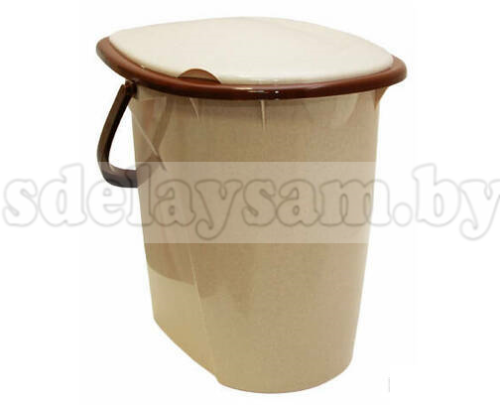 Ведро туалетное 24л (бежевый мрамор), арт.М2460 ,М2460