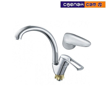 Смеситель для мойки с высоким поворотным изливом, D40, креп. гайка (93)  TA5193