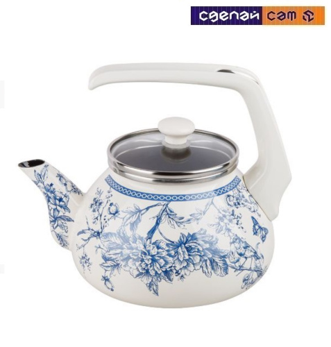 Чайник стальной эмалированный, 2.2 л, серия Мон Жардин, PERFECTO LINEA