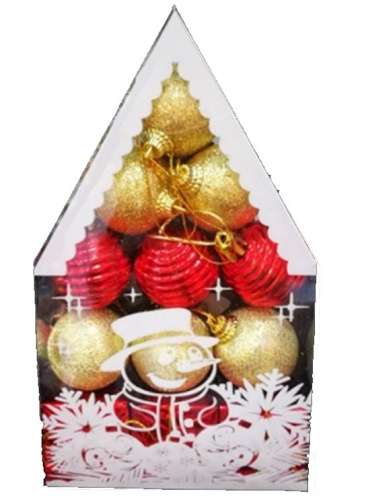 Елочное украшение "Ассорти красно-золотое" (набор 12 шт.) WRB626 