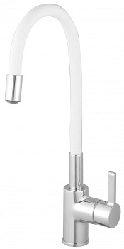 Смеситель TWIST для кухни с высоким гибким белым изливом 14355