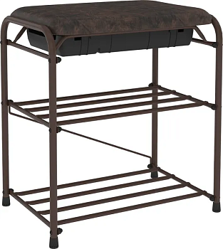 Подставка для обуви "Альфа 13" с сиденьем и ящиком (Коричневый)