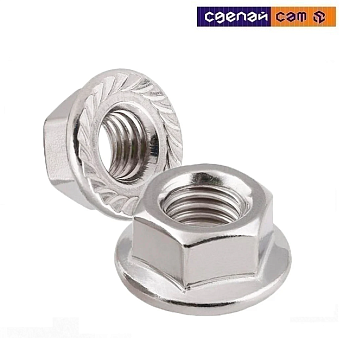 Гайка М12 с фланцем (цинк) в упаковке 5 шт.