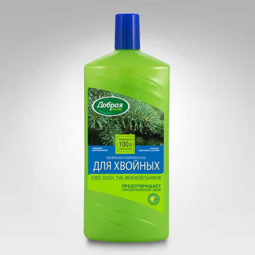 Добрая сила Жидкое органо-минеральное удобрение Для хвойных, канистра 1 л, РФ 
