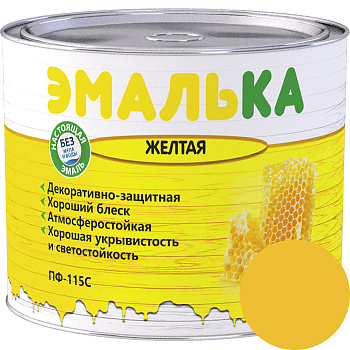 Эмаль ПФ-115 С ЭМАЛЬКА желтая 2,0л (1,9 кг)
