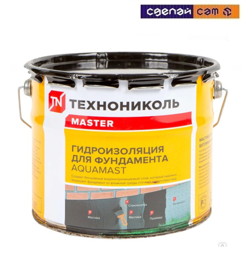 ТЕХНОНИКОЛЬ мастика гидроизоляционная битумная AquaMast (10 кг)