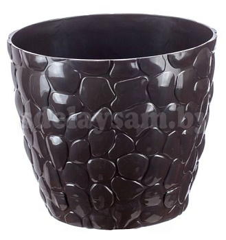 Кашпо КАМНИ D180мм 2,6л коричневый ротанг