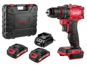 Аккум. дрель-шуруповерт WORTEX LX BD 1815-1 Li ALL1 XLT 18В, 45 Нм, 2*1.5 Ач, патрон 10 мм, бесщёт.