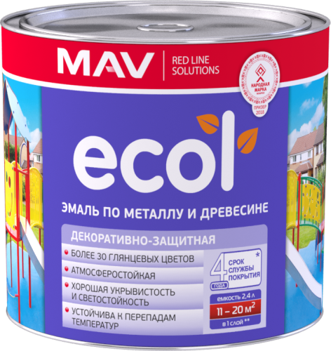 Эмаль ECOL ПФ-115 красно-коричневая 2,4л (2 кг)