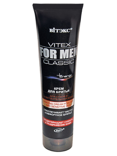 VITEX FOR MEN КРЕМ Д/БРИТЬЯ Д/СУХ. И ЧУВСТ. КОЖИ,100мл