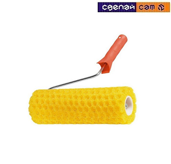 Валик поролоновый структурный 25см горошек D70 с ручкой d8 Bauwelt 00061-224825