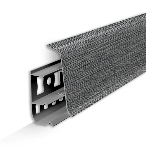 Плинтус напольный 70мм 2,2м "Идеал Деконика", 187 Алюминий темный