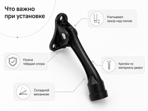 Упор дверной напольный Fuaro STOPPER-100 BL, чёрный
