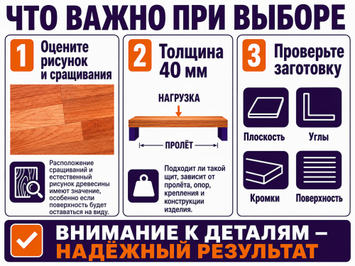 Мебельный щит из дуба 2000×400×40 мм, сорт 1/3, сращённый фото 4