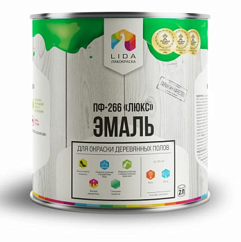 Эмаль ПФ-266 "Люкс" ТЕРРАКОТА LIDA 2 кг