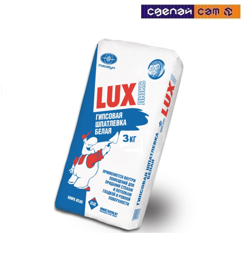 LUX шпатлёвка белая 3 кг