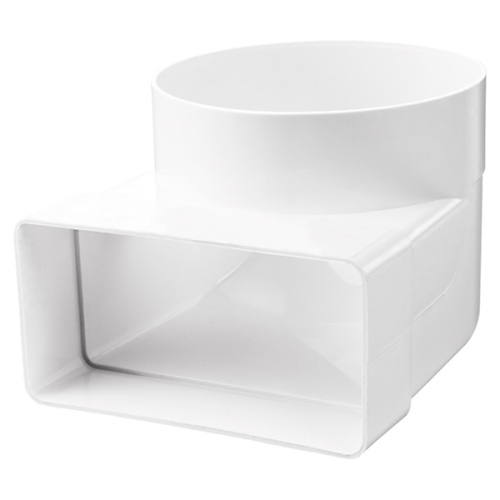 Колено-переходник ПВХ   204*60/d100 ,821 для соединения плоских и круглых каналов