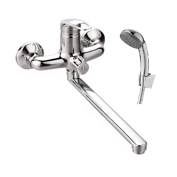 Смеситель д/ванны TAPSsmart с повор. изл., встр. перекл., картр. D35 и душ. к-том  TA3597