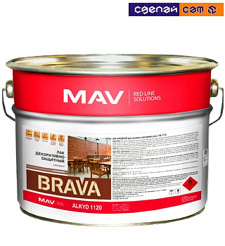 Лак BRAVA ALKYD 1120 дек.-защитный бесцветный глянцевый 1,0л (0,7кг)