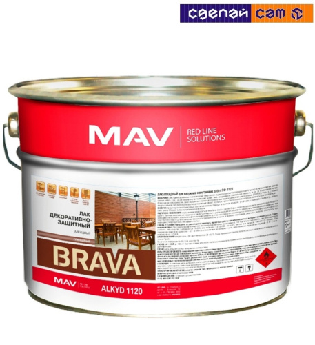 Лак BRAVA ALKYD 1120 дек.-защитный бесцветный глянцевый 1,0л (0,7кг)