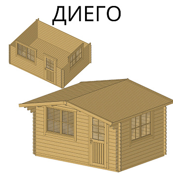 Садовый домик Диего 4х4 толщина 44 мм (готовая комплектация)