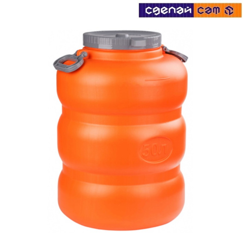 Канистра-бочка "Байкал" 50л (оранжево-серый) (уп.4) М7600