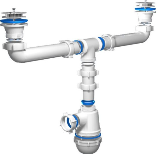 Сифон Ани Грот 1 1/2"*40  двойной  А3000 
