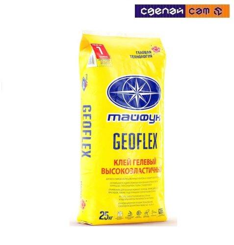 Тайфун Мастер гелевый высокоэластичный клей для плитки GEOFLEX, 25 кг